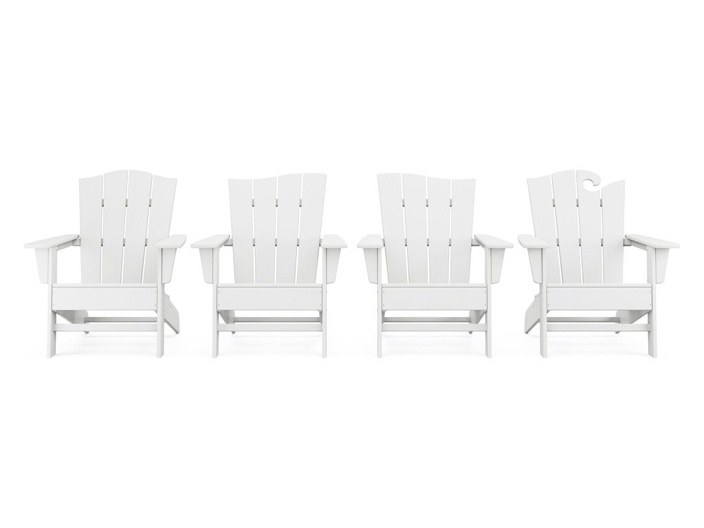 Wave Collection 4-Piece Adirondack Chair Set Photo