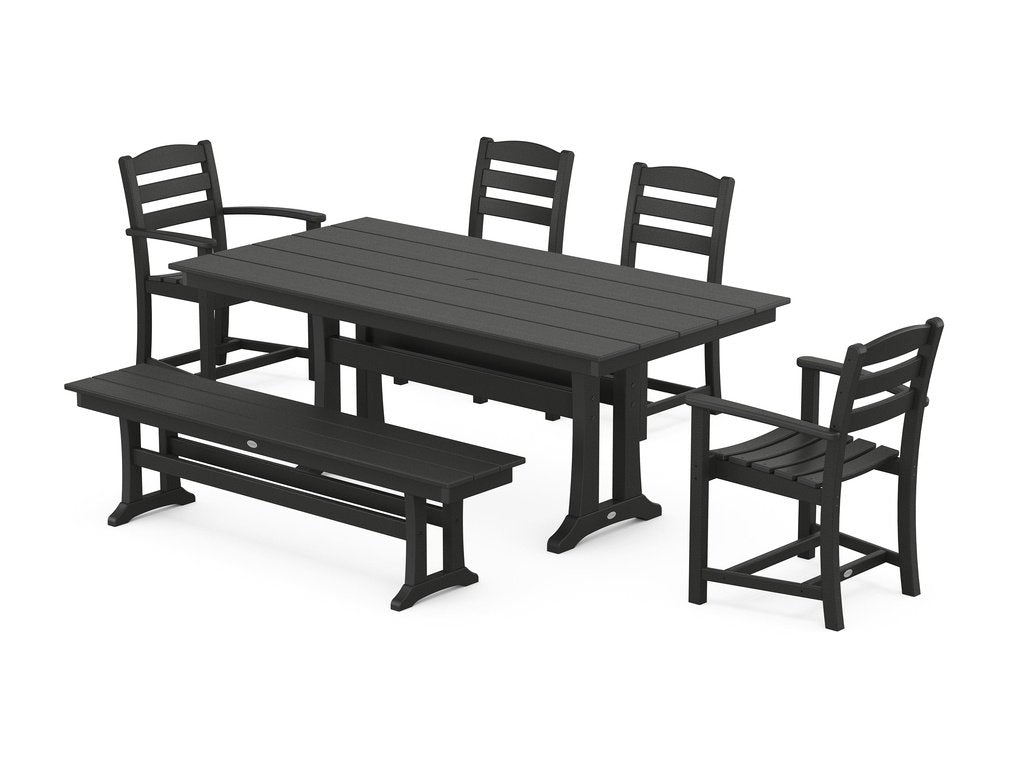 La Casa Cafe 6-Piece Farmhouse Dining Set With Trestle Legs Photo