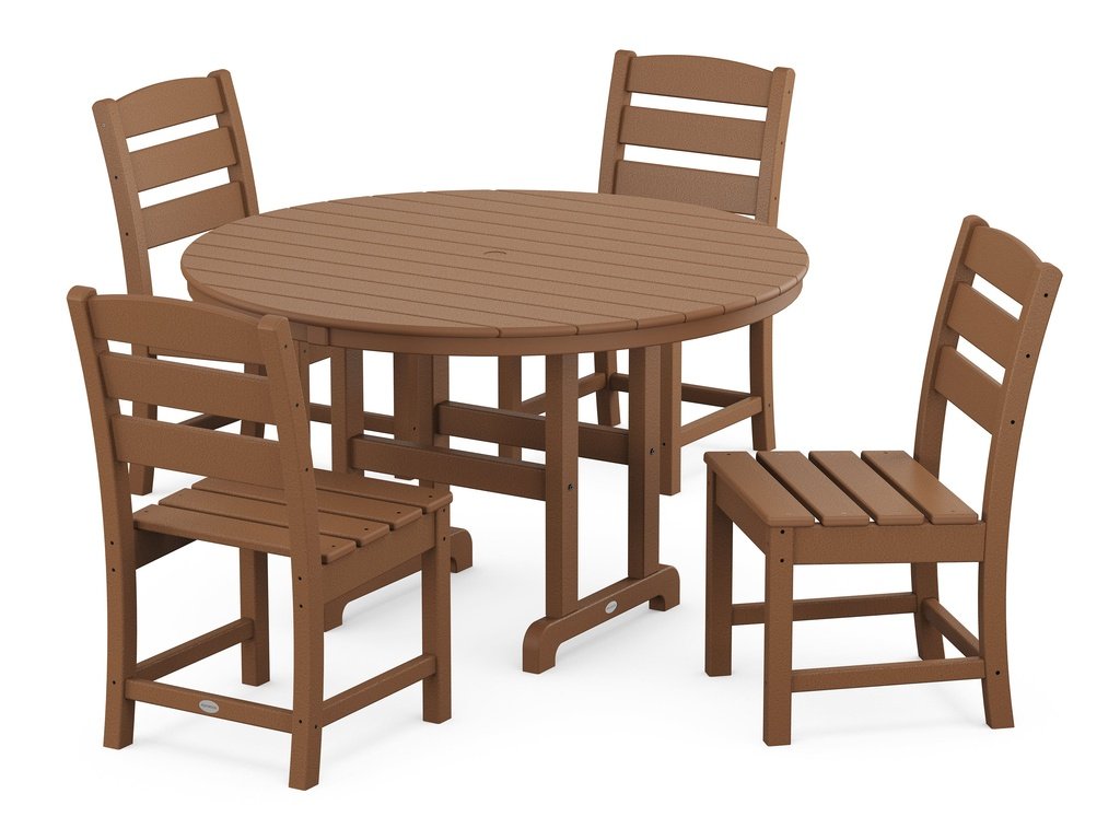 Lakeside 5-Piece Round Farmhouse Side Chair Dining Set Photo