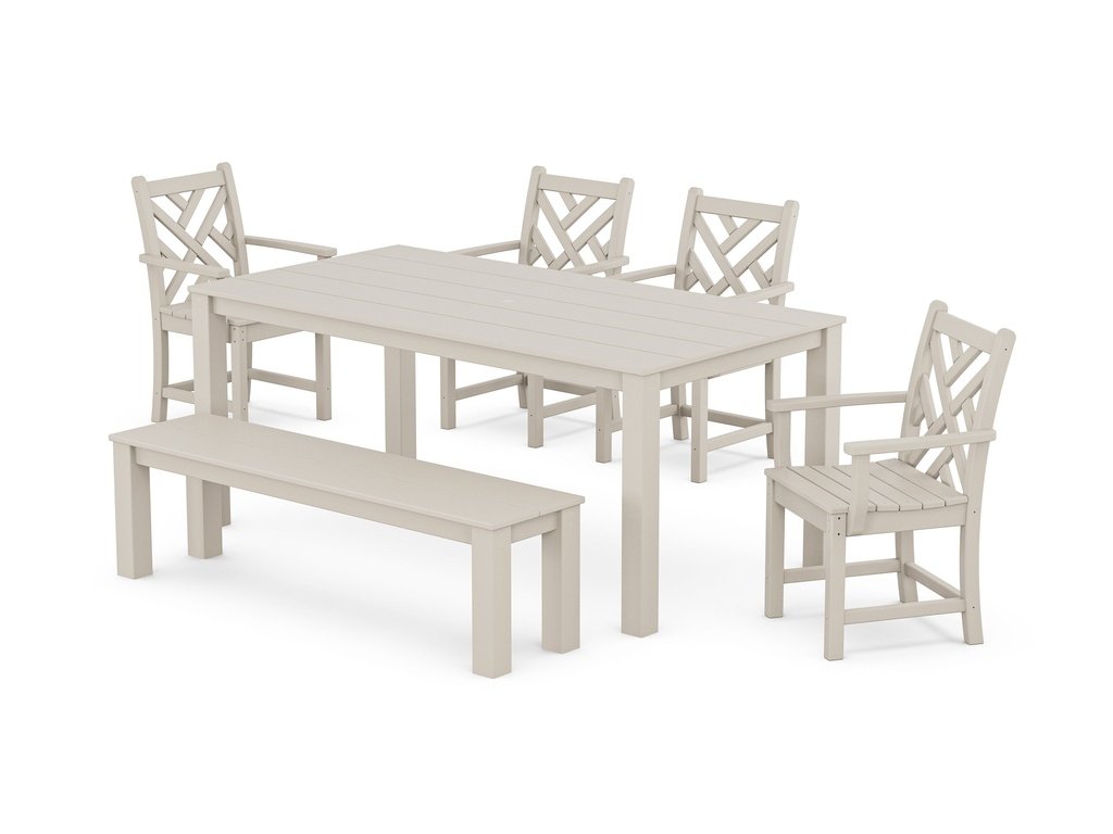 Chippendale 6-Piece Parsons Dining Set with Bench Photo