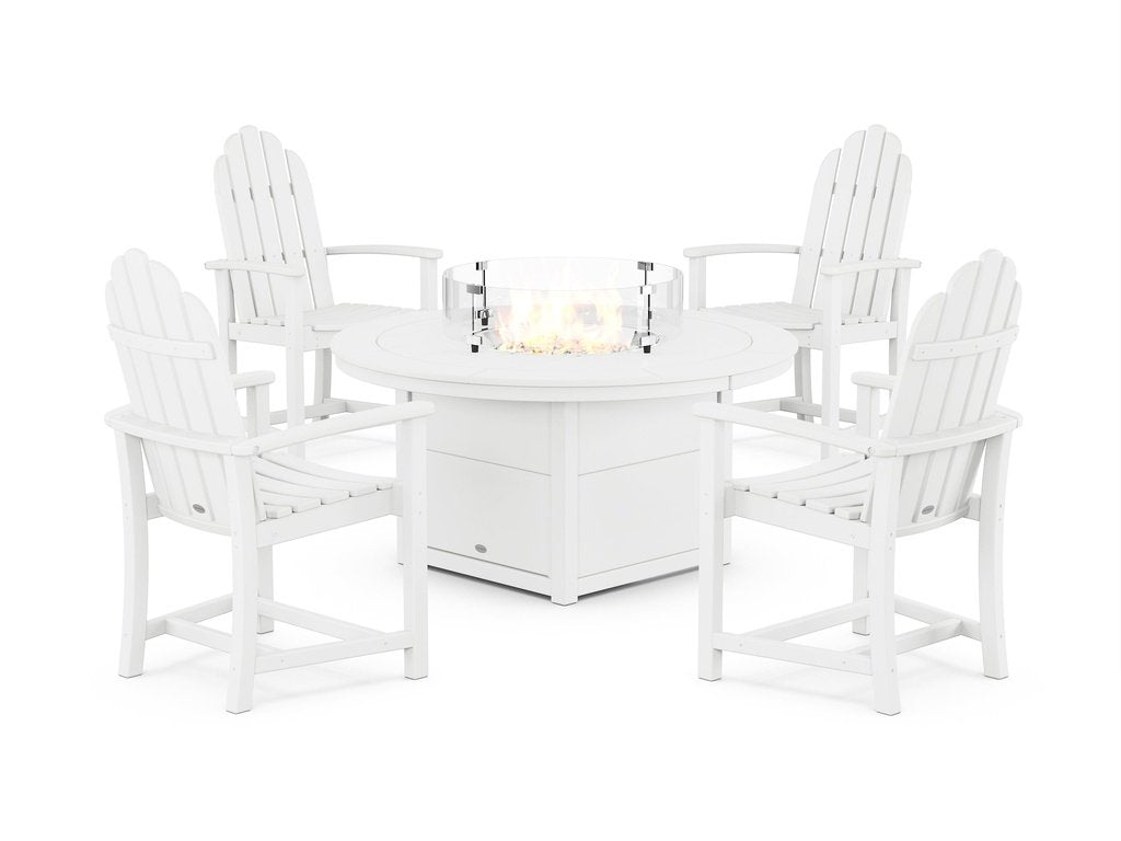 Classic 4-Piece Upright Adirondack Conversation Set with Fire Pit Table Photo