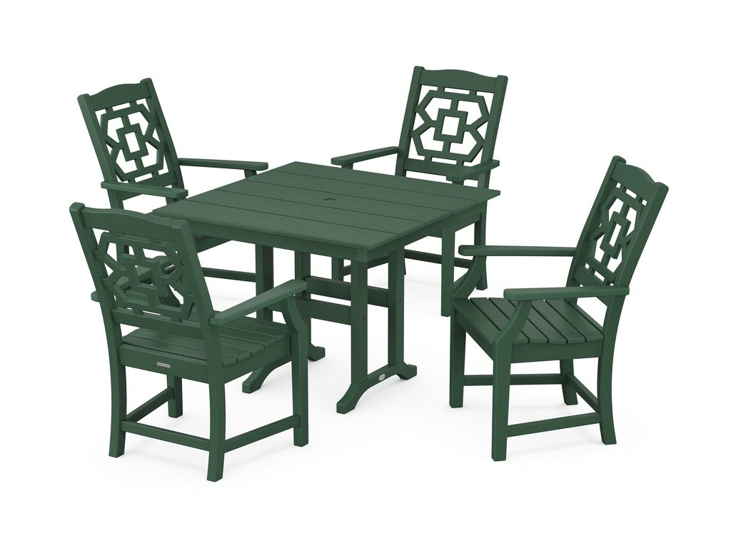 Chinoiserie 5-Piece Farmhouse Dining Set Photo