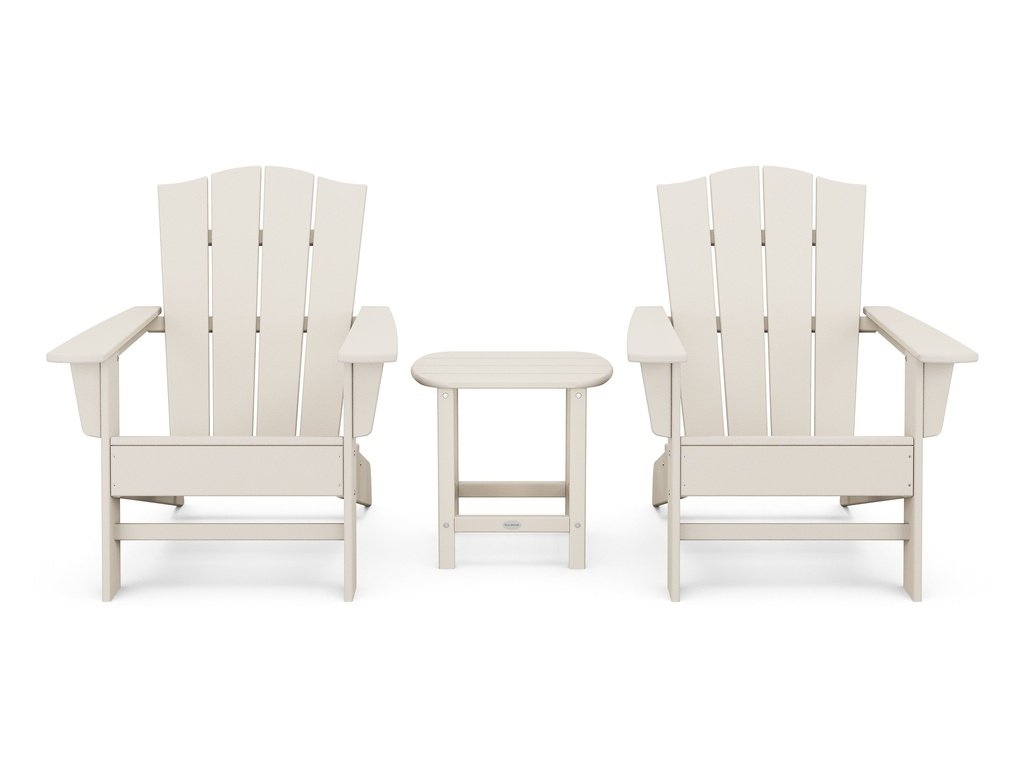 Wave 3-Piece Adirondack Chair Set with The Crest Chairs Photo