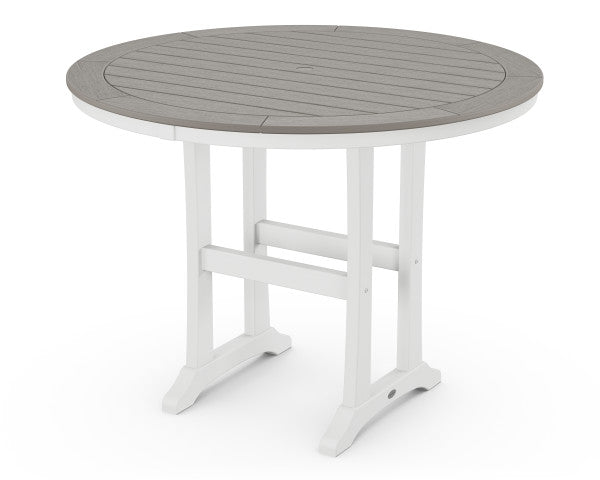 Nautical Trestle 48" Round Counter Table | Natural Finish - Retreat Home Furniture