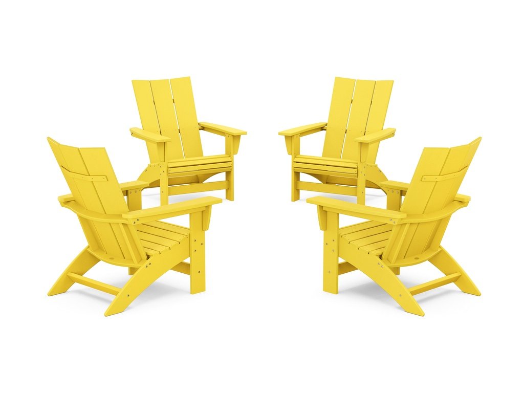 4-Piece Modern Grand Adirondack Chair Conversation Set Photo