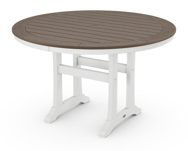 Nautical Trestle 48" Round Dining Table | Natural Finish - Retreat Home Furniture