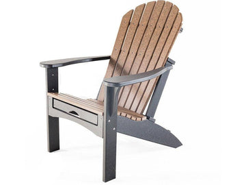 Premium Adirondack w/Slideout Ottoman - Black & Walnut