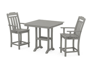 Country Living 3-Piece Farmhouse Counter Set with Trestle Legs Photo