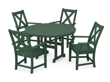 Braxton 5-Piece Round Farmhouse Dining Set Photo