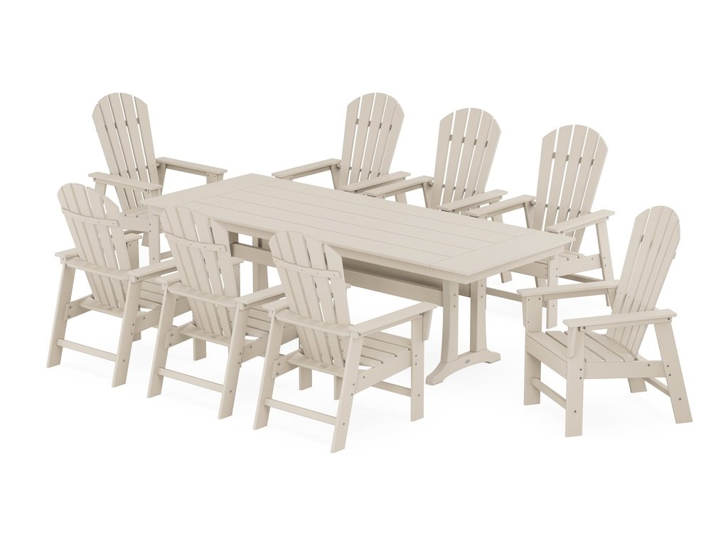 South Beach 9-Piece Farmhouse Dining Set with Trestle Legs Photo