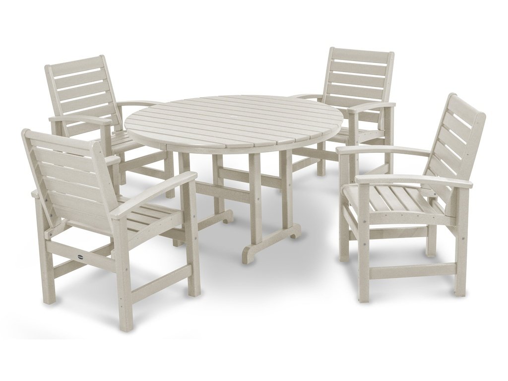 Signature 5-Piece Round Farmhouse Dining Set Photo