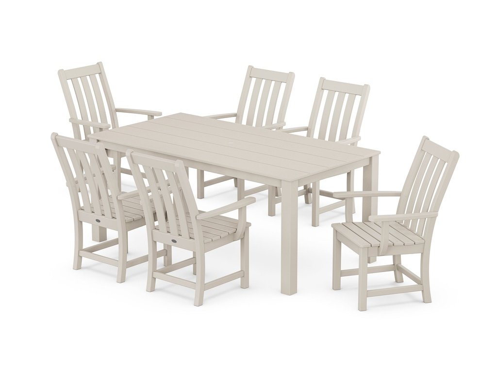 Vineyard 7-Piece Parsons Arm Chair Dining Set Photo