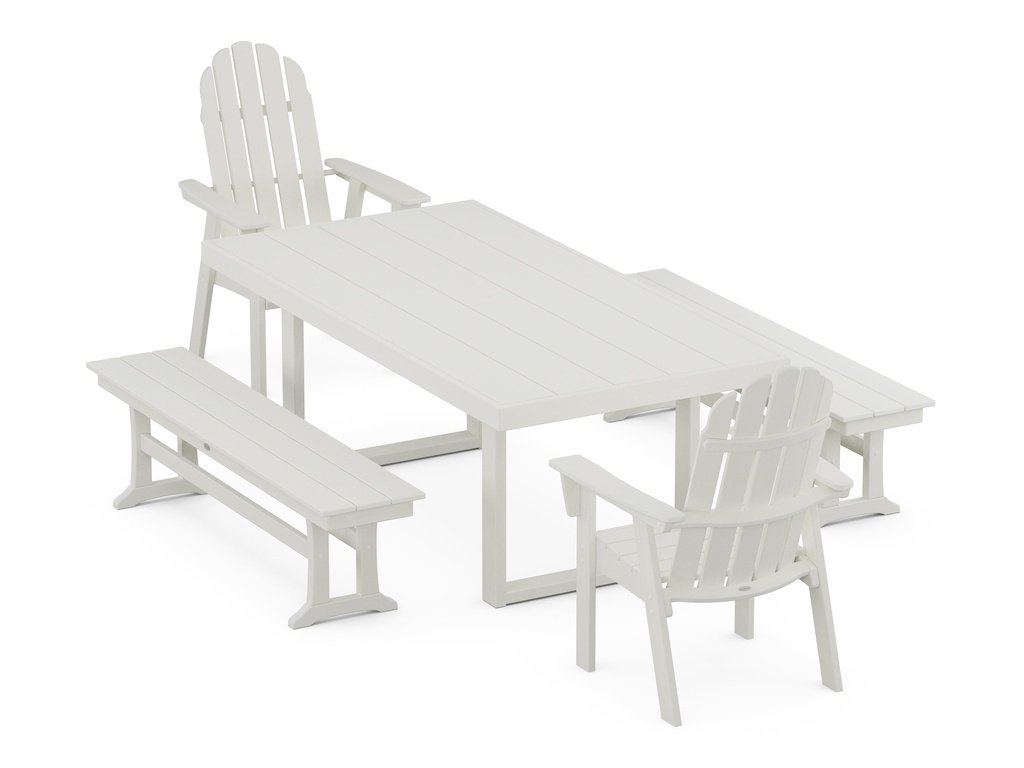 Vineyard Adirondack 5-Piece Dining Set with Benches Photo