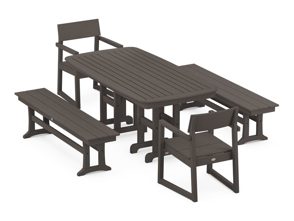 EDGE 5-Piece Dining Set with Benches Photo