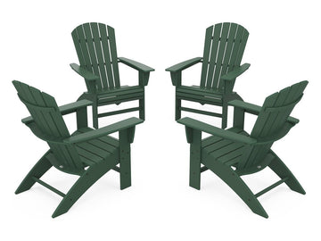 4-Piece Nautical Curveback Adirondack Chair Conversation Set Photo