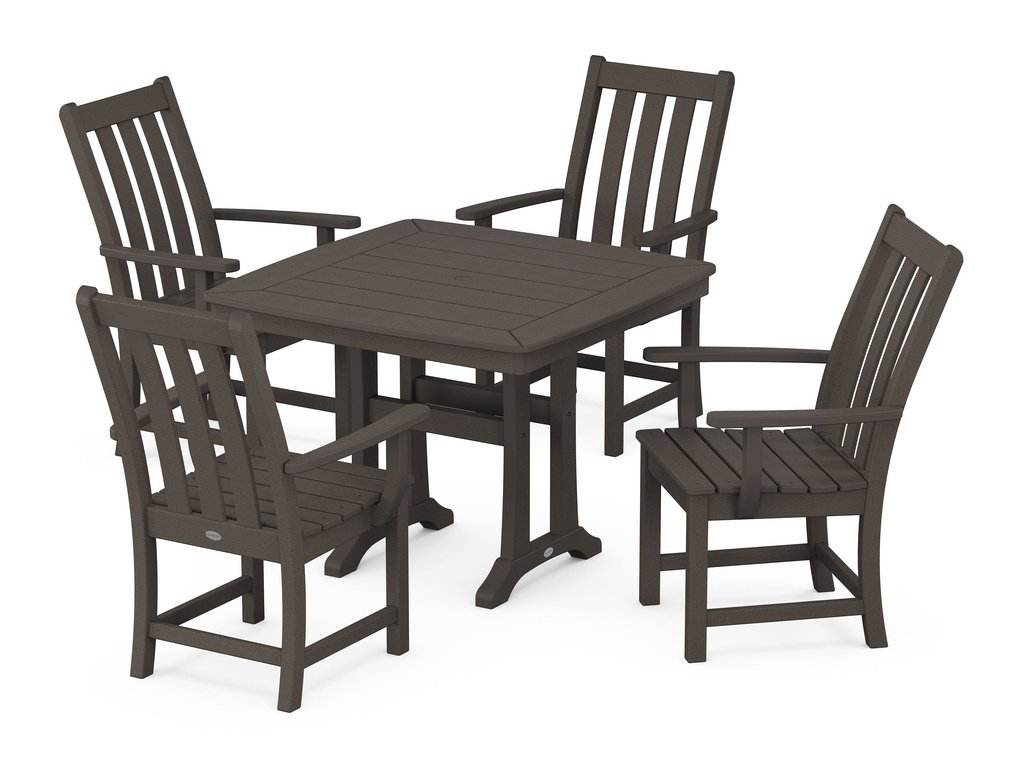 Vineyard 5-Piece Dining Set with Trestle Legs Photo