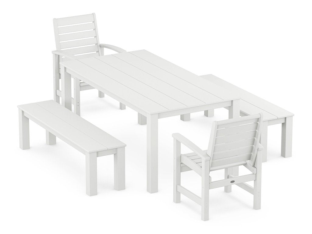 Signature 5-Piece Parsons Dining Set with Benches Photo