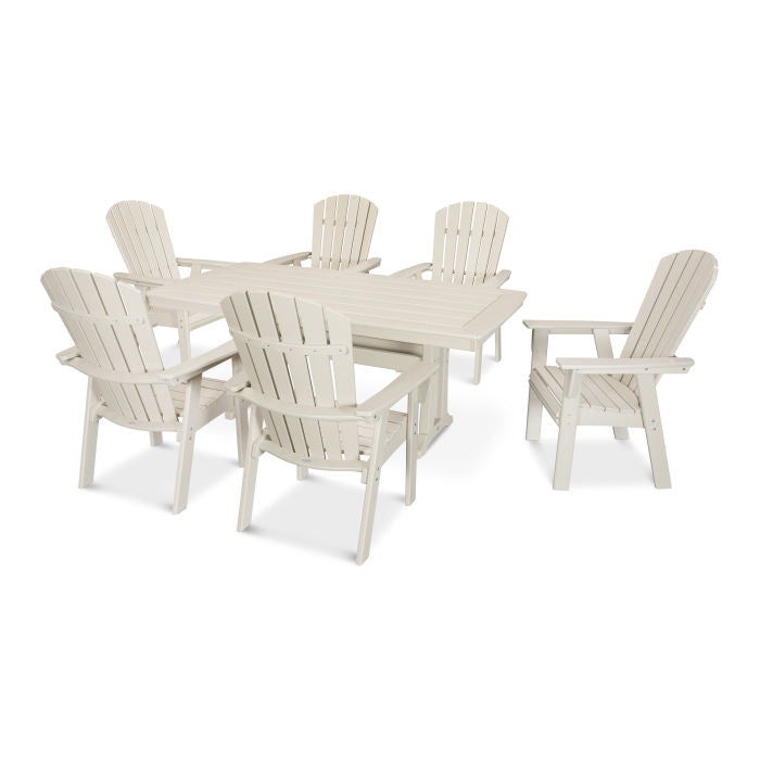 Nautical Curveback Adirondack 7-Piece Dining Set with Trestle Legs - Retreat Home Furniture