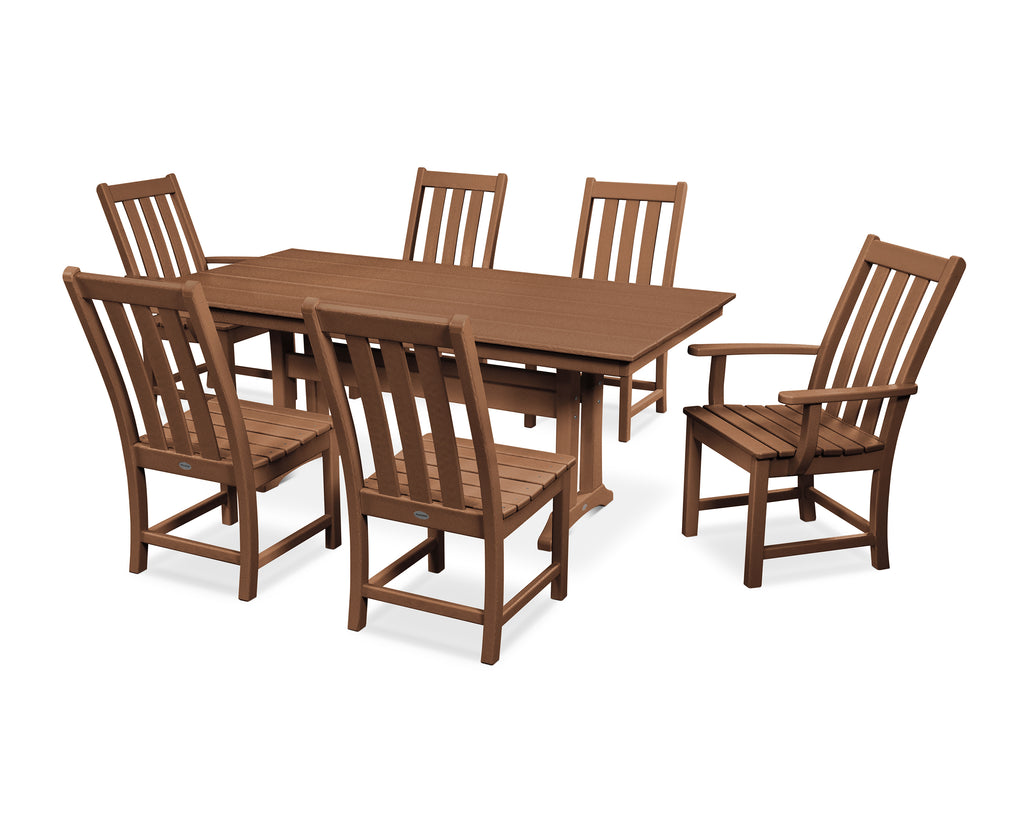 Vineyard 7-Piece Farmhouse Dining Set with Trestle Legs Photo