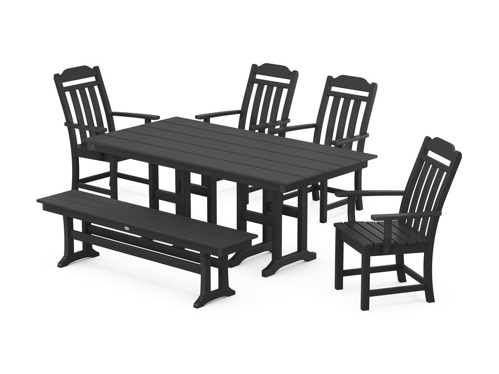 Country Living 6-Piece Farmhouse Dining Set with Bench Photo