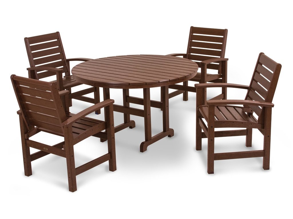 Signature 5-Piece Round Farmhouse Dining Set Photo