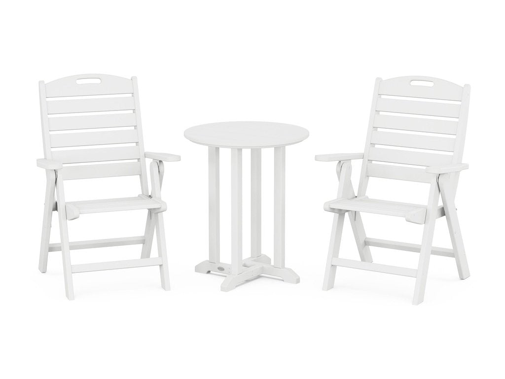 Nautical Folding Highback Chair 3-Piece Round Dining Set Photo