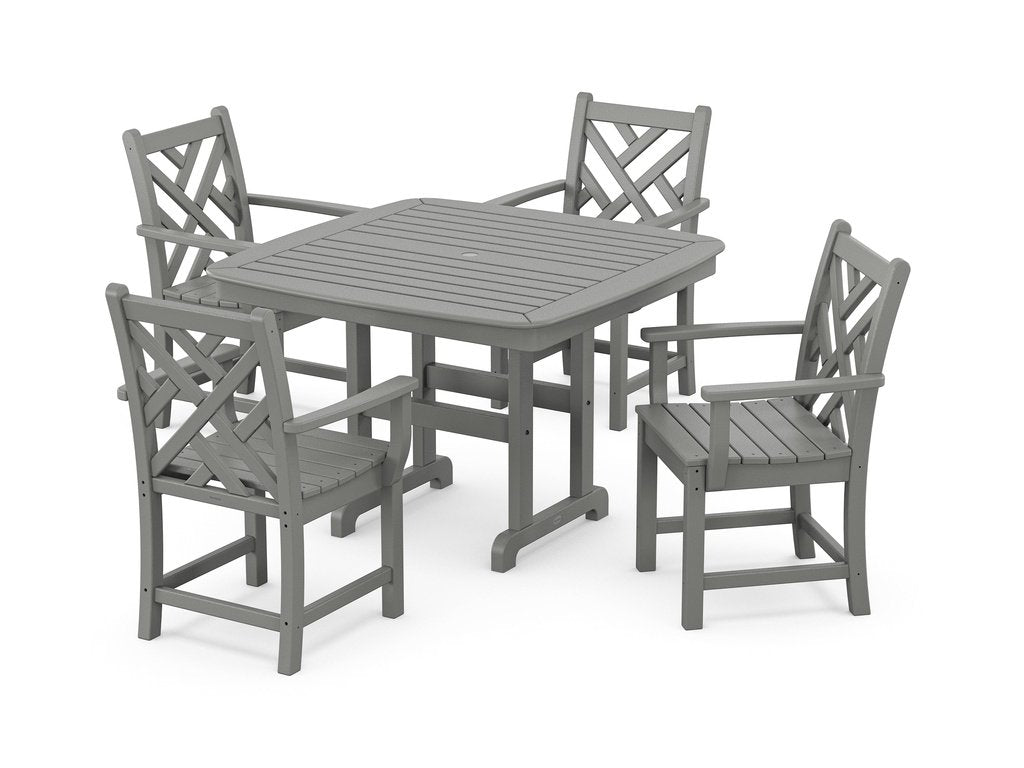 Chippendale 5-Piece Dining Set with Trestle Legs Photo