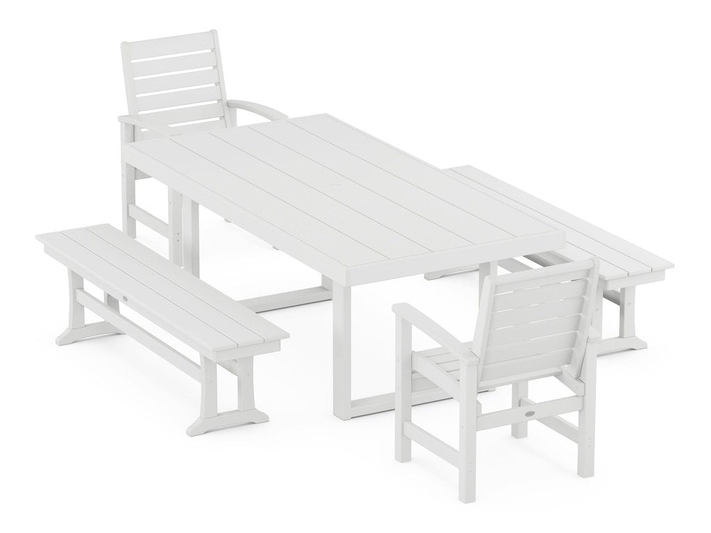 Signature 5-Piece Dining Set with Benches Photo