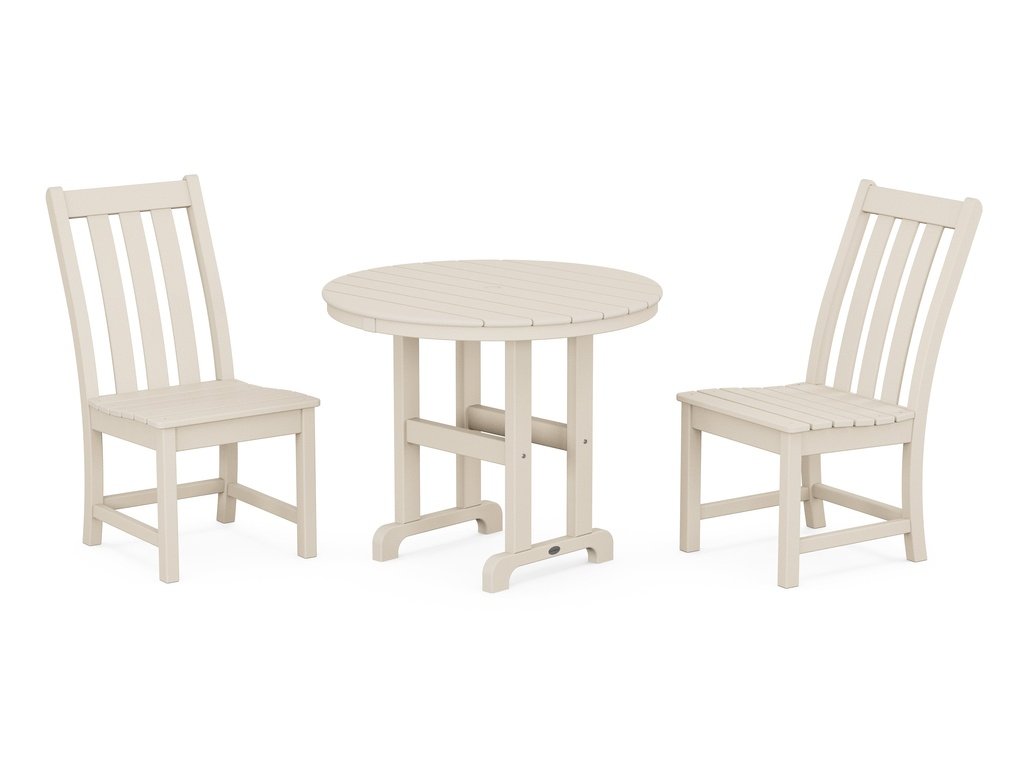 Vineyard Side Chair 3-Piece Round Dining Set Photo