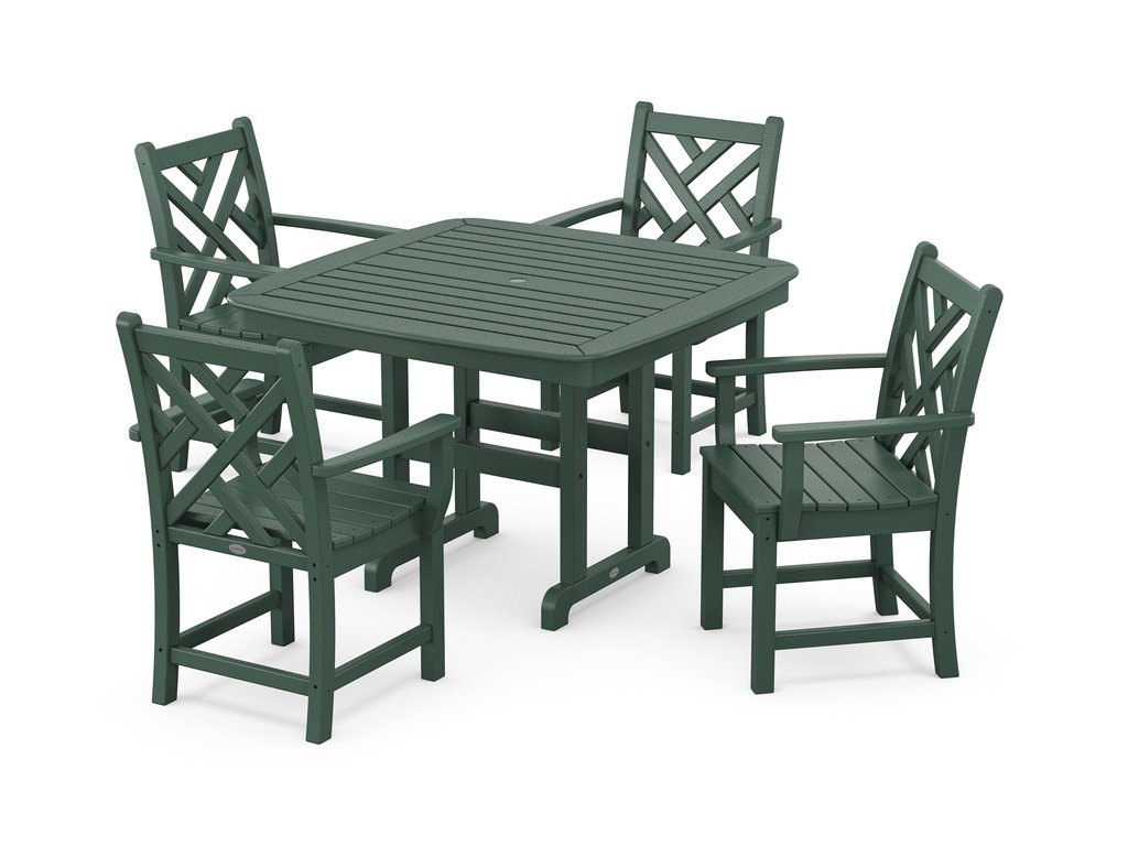 Chippendale 5-Piece Dining Set with Trestle Legs Photo