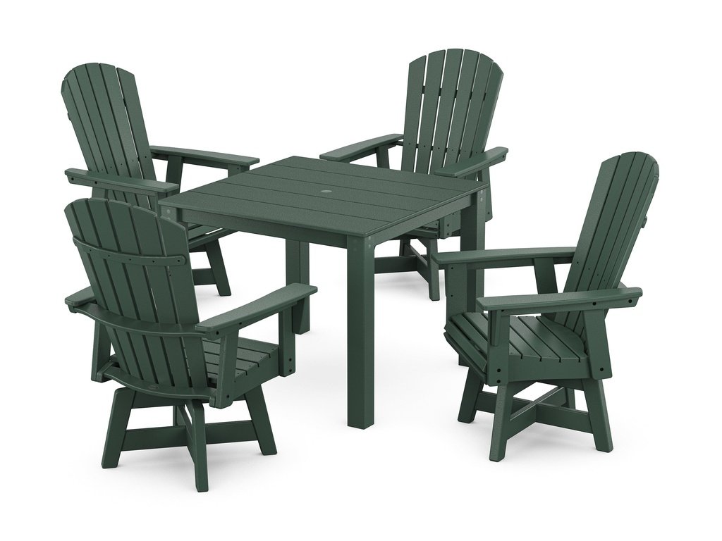 Nautical Curveback Adirondack Swivel 5-Piece Parsons Dining Set Photo