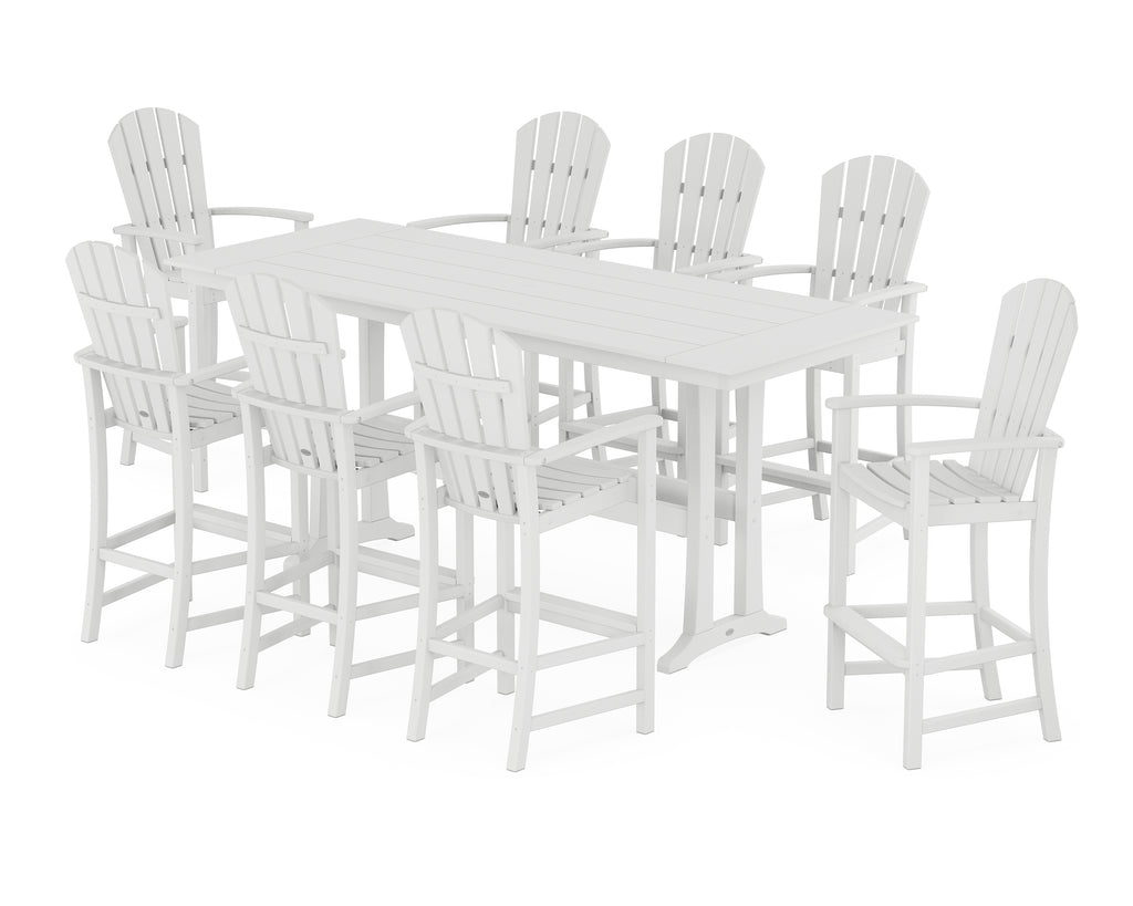 Palm Coast 9-Piece Farmhouse Bar Set with Trestle Legs Photo