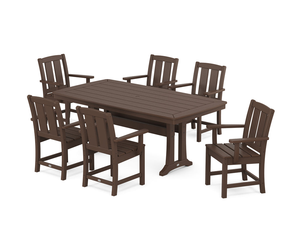 Mission Arm Chair 7-Piece Dining Set with Trestle Legs Photo