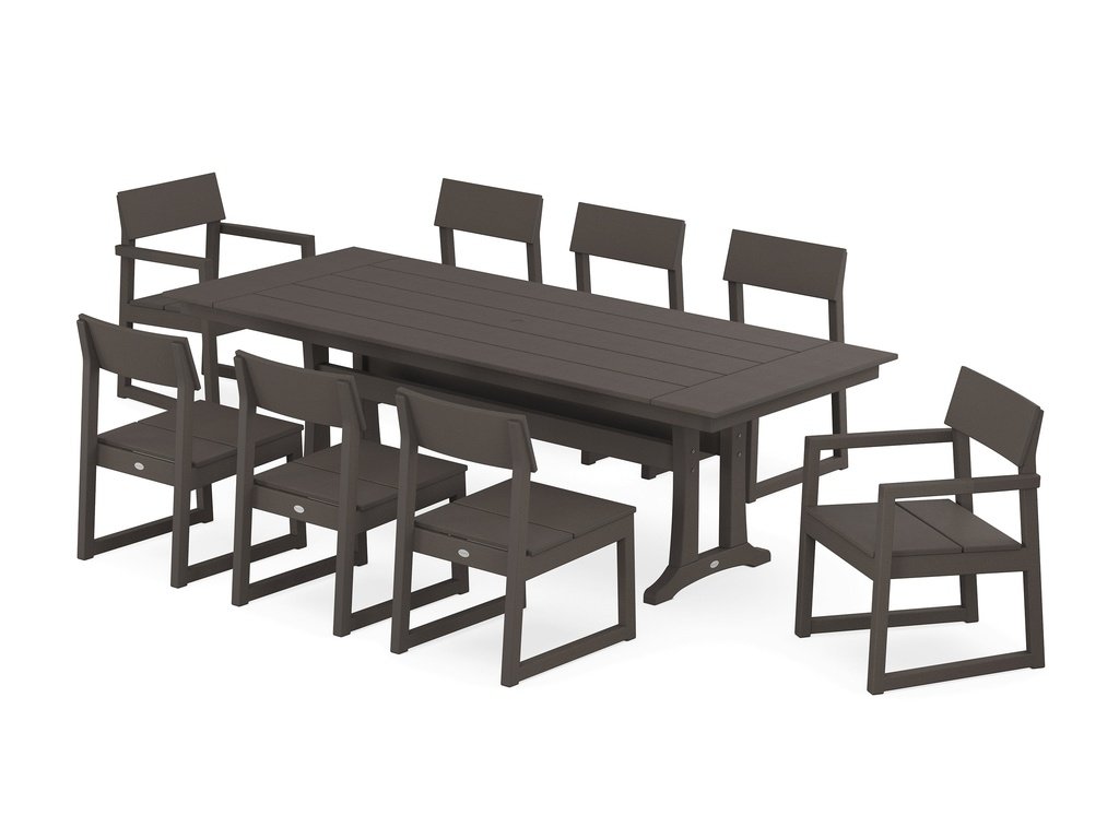 EDGE 9-Piece Farmhouse Dining Set with Trestle Legs Photo