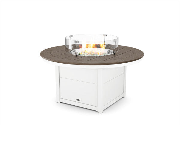 Round 48" Fire Pit Table | Natural Finish - Retreat Home Furniture