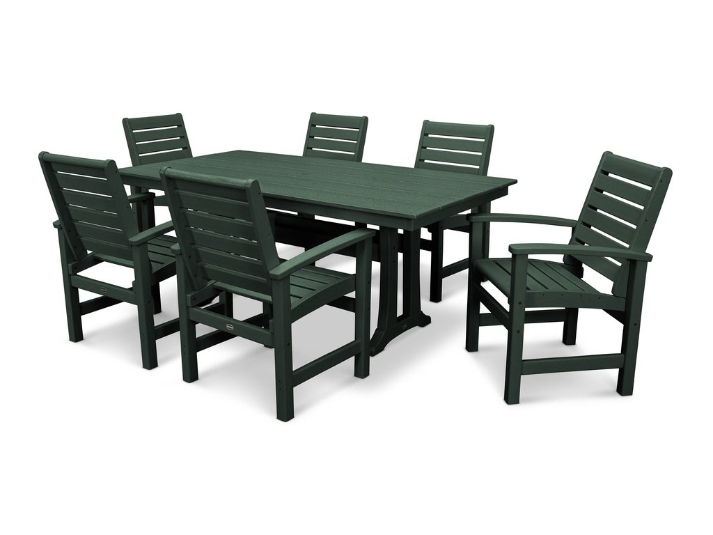 Signature 7-Piece Farmhouse Dining Set with Trestle Legs Photo