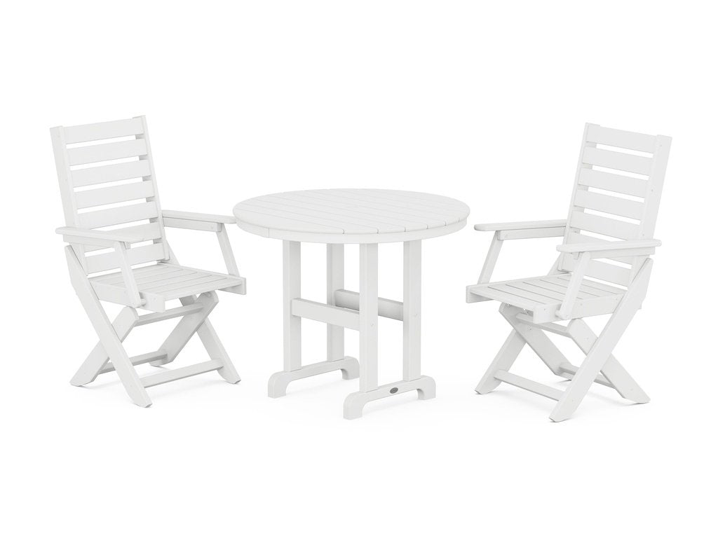 Captain Folding Chair 3-Piece Round Dining Set Photo