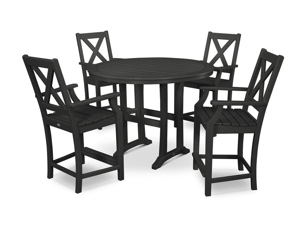 Braxton 5-Piece Nautical Trestle Arm Chair Counter Set Photo