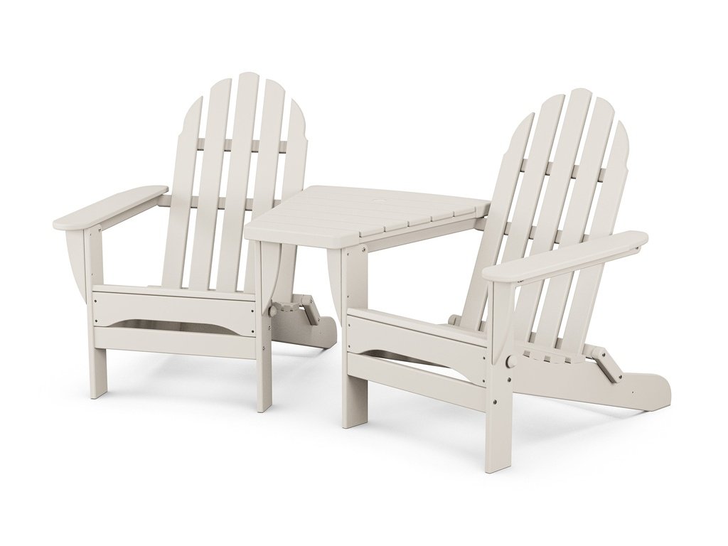 Classic Folding Adirondacks with Angled Connecting Table Photo