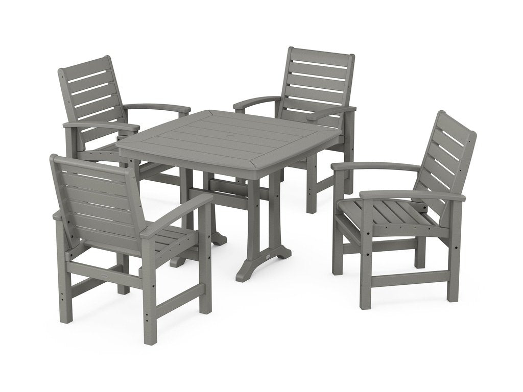 Signature 5-Piece Dining Set with Trestle Legs Photo