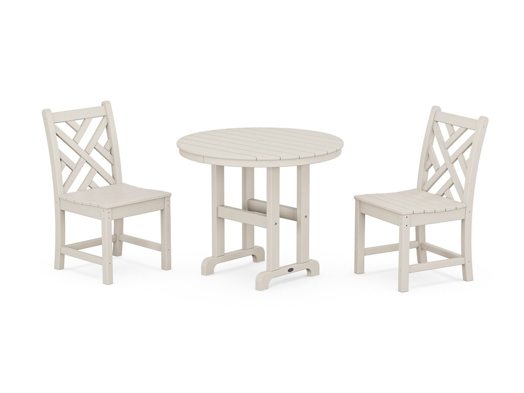 Chippendale Side Chair 3-Piece Round Dining Set Photo