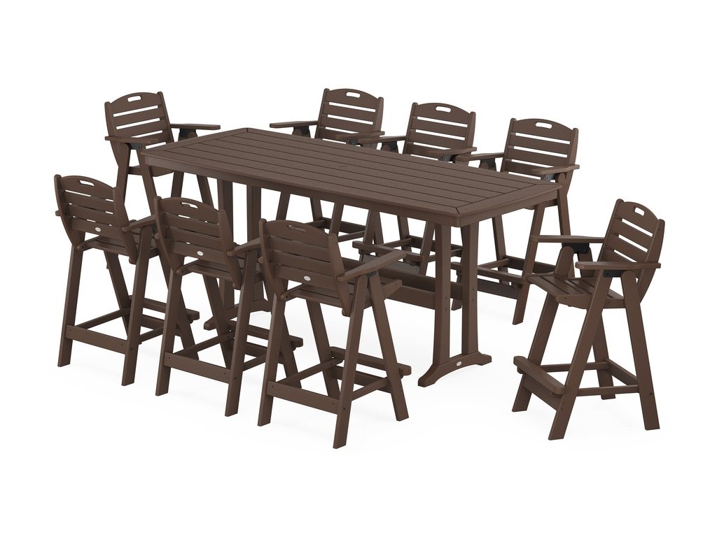 Nautical 9-Piece Bar Set with Trestle Legs Photo