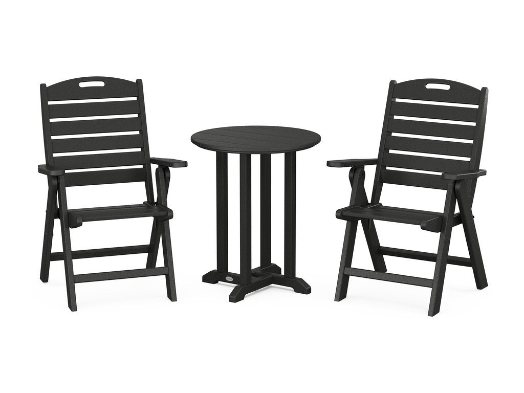 Nautical Folding Highback Chair 3-Piece Round Dining Set Photo