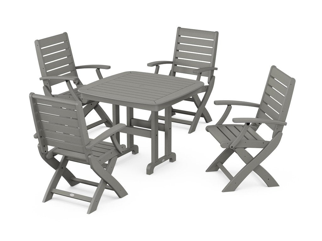 Signature Folding Chair 5-Piece Dining Set Photo