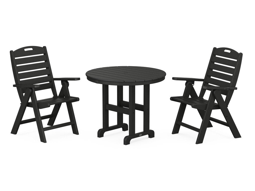 Nautical Folding Highback Chair 3-Piece Round Dining Set Photo