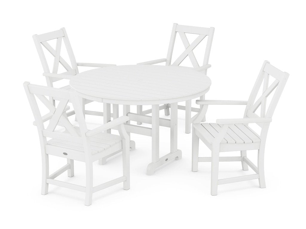 Braxton 5-Piece Round Farmhouse Dining Set Photo