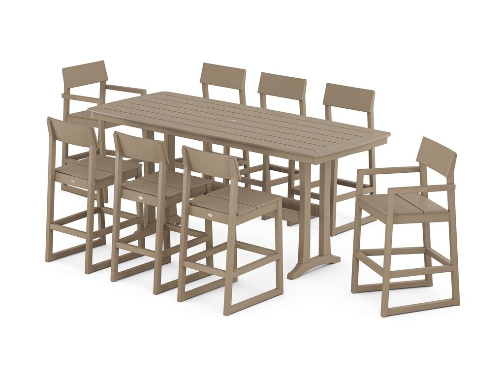 EDGE 9-Piece Bar Set with Trestle Legs Photo