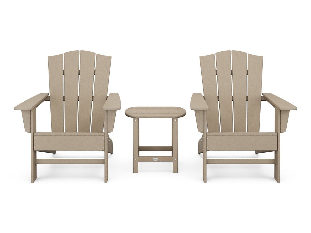 Wave 3-Piece Adirondack Chair Set with The Crest Chairs Photo