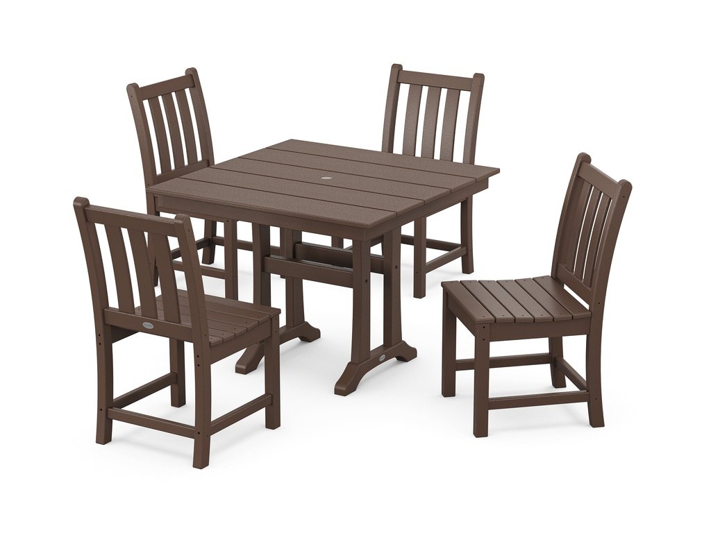 Traditional Garden 5-Piece Farmhouse Trestle Dining Set Photo