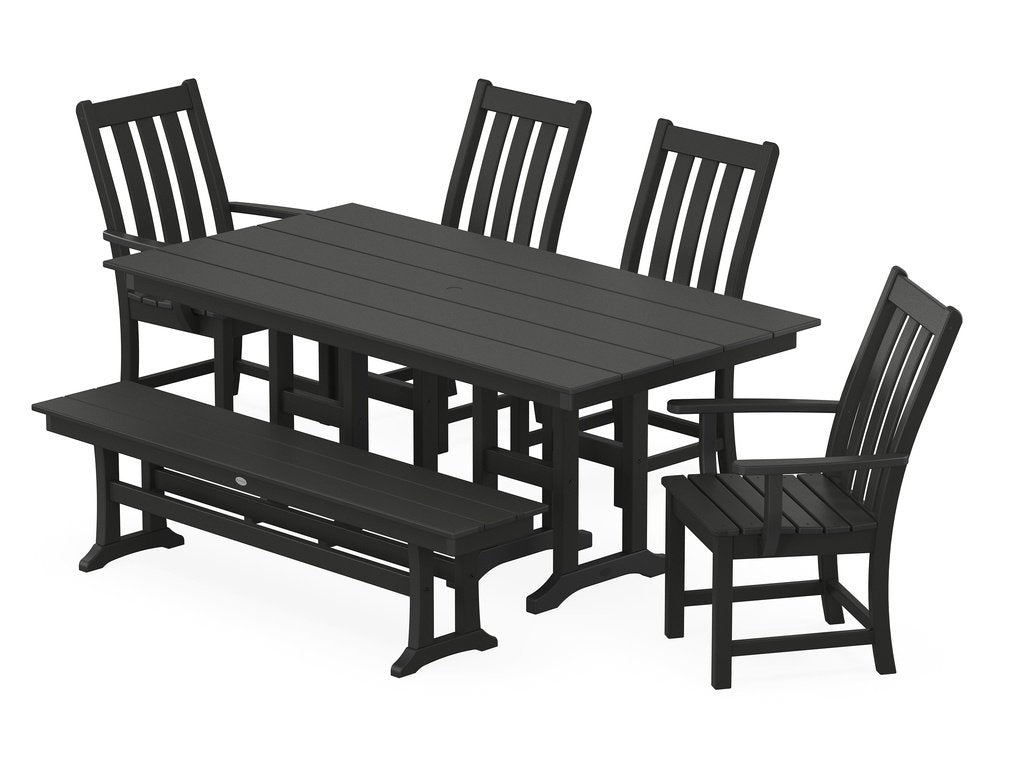 Vineyard 6-Piece Farmhouse Dining Set with Bench Photo